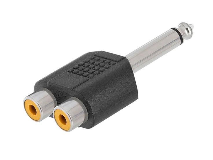 6.35mm to 2x RCA Splitter Adapter