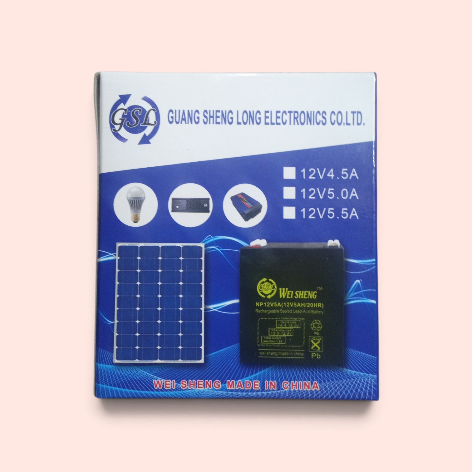 GSL Wei Sheng 12V 5Ah Sealed Lead-Acid Battery (NP12V5A)