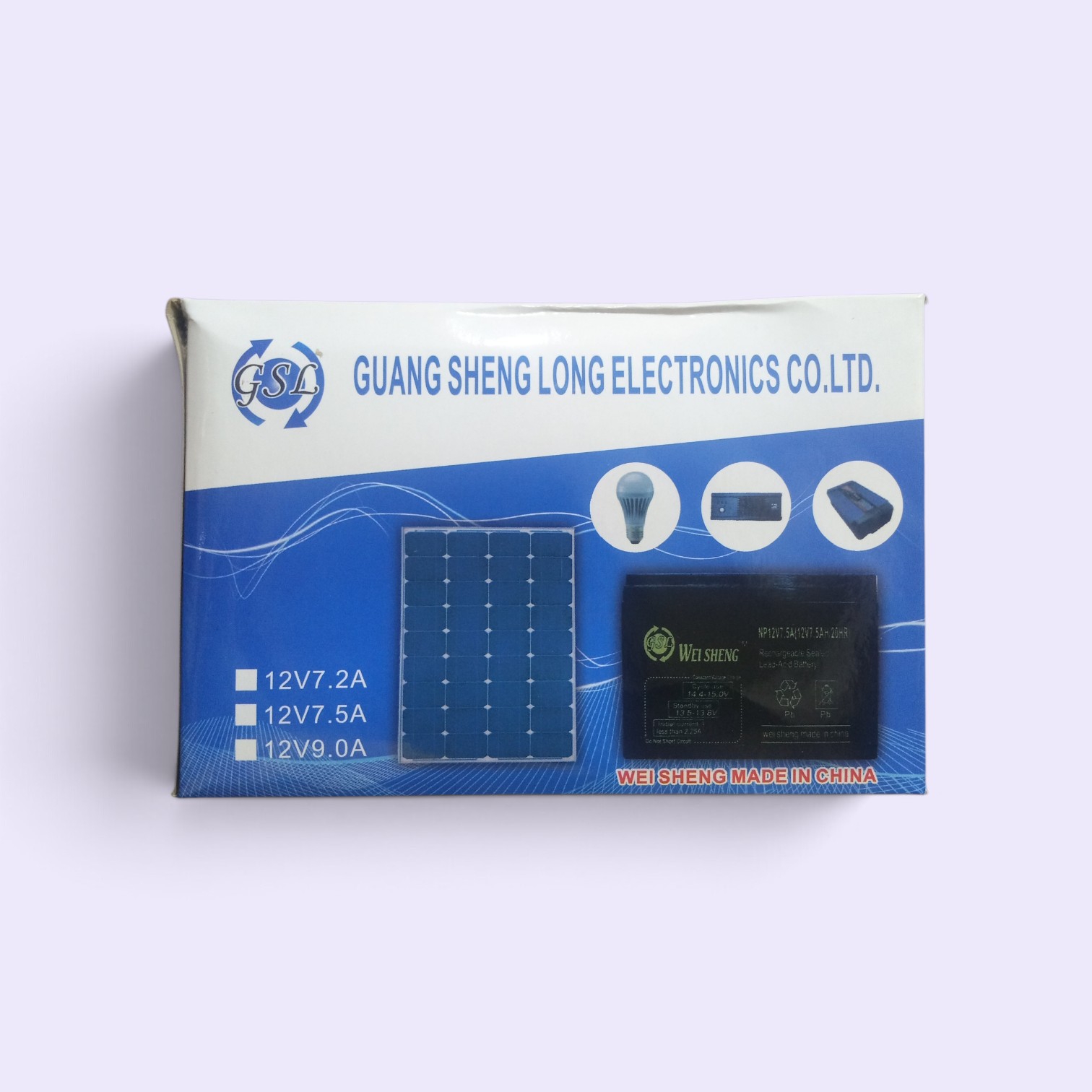 GSL Wei Sheng 12V 7.5Ah Sealed Lead-Acid Battery (NP12V7.5A)