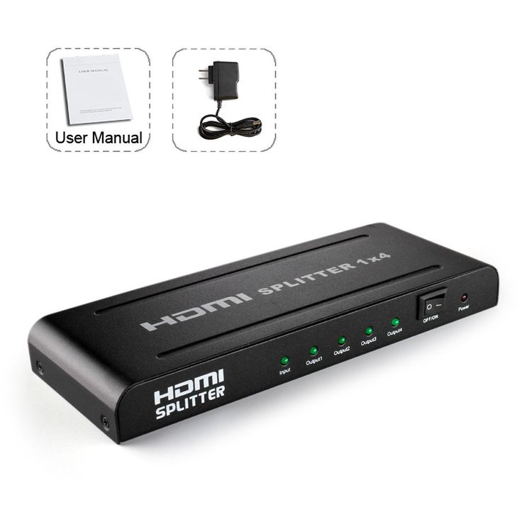HDMI Splitter 1x4 with Power Adapter