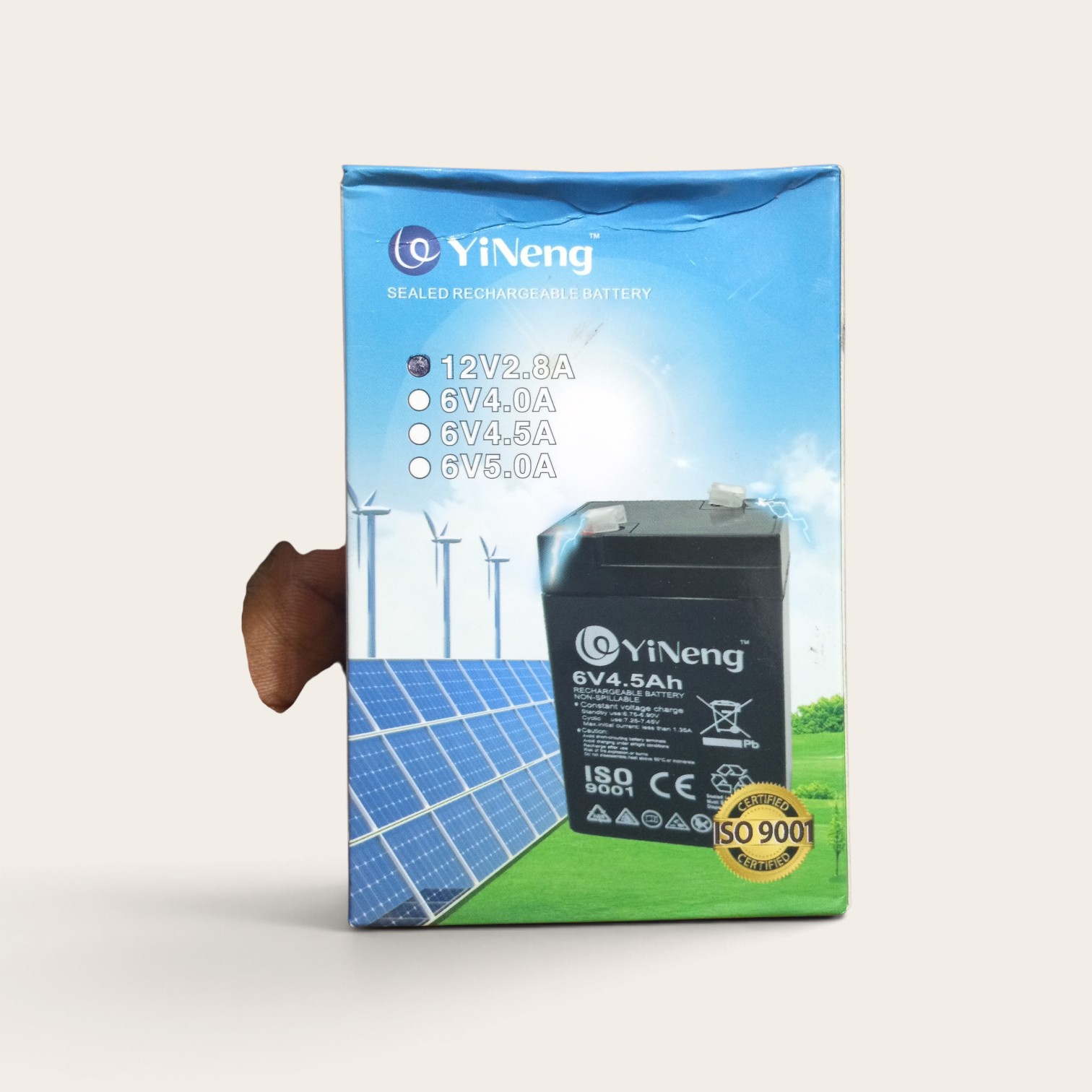 YiNeng 12V 2.8A Sealed Rechargeable Battery